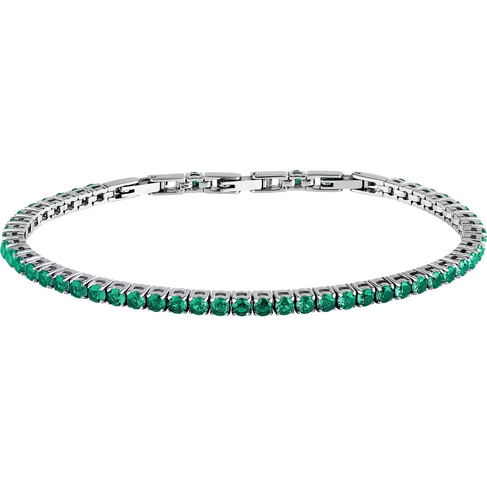 Bracciale Morellato Club tennis con pietre verdi