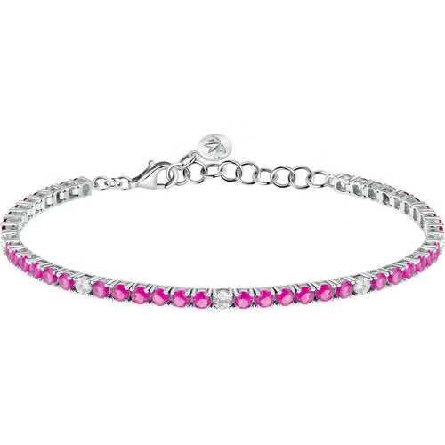 Bracciale Morellato Tesori tennis in argento con zirconi bianchi e rosa