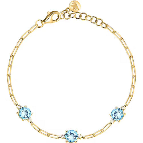 Bracciale Morellato Tesori in argento con zirconi azzurri