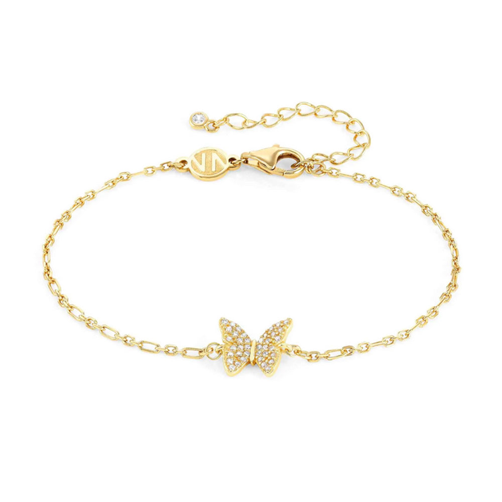 Bracciale Nomination in argento laminato giallo con farfalla e zirconi