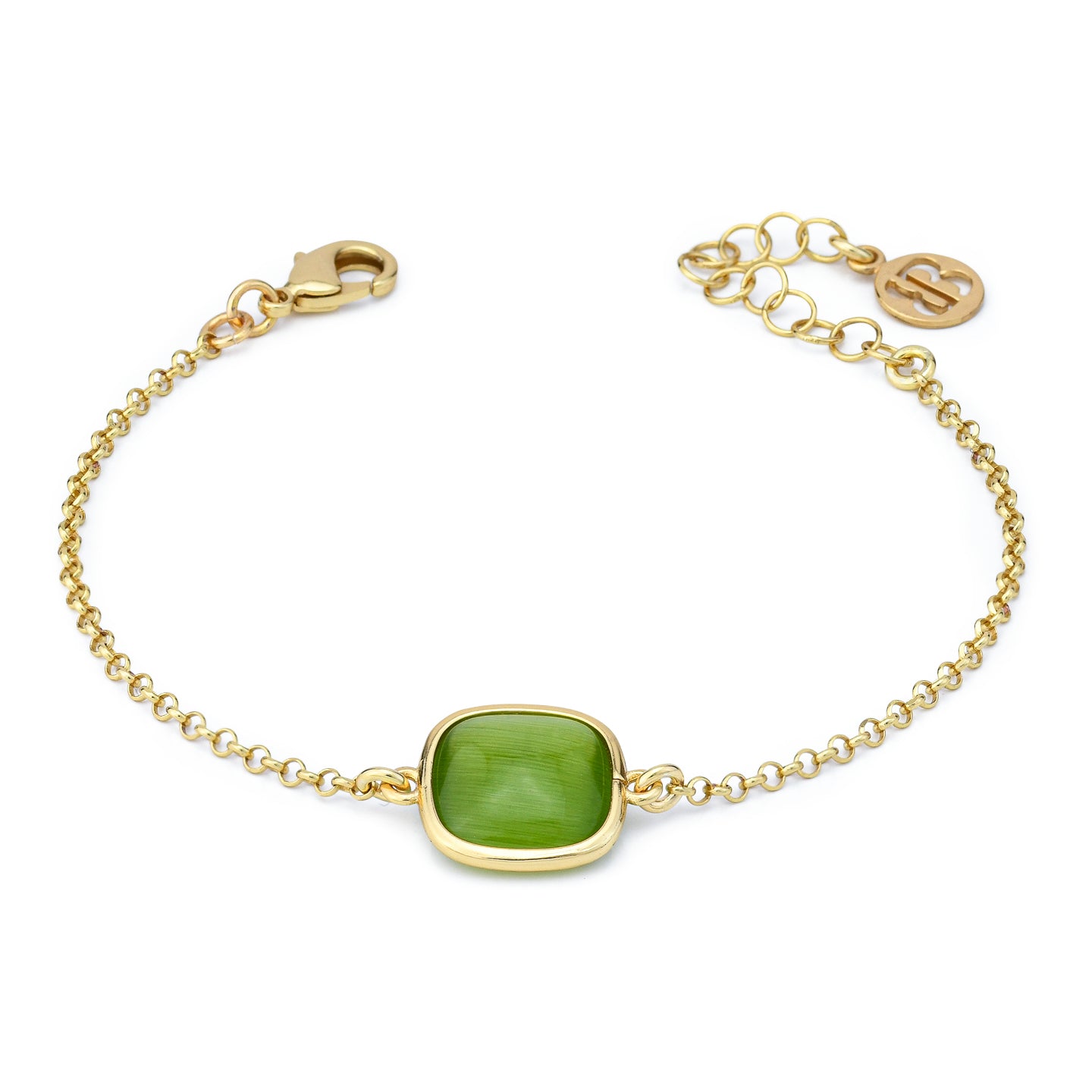 Bracciale Boccadamo placcato oro rosa con cristallo verde