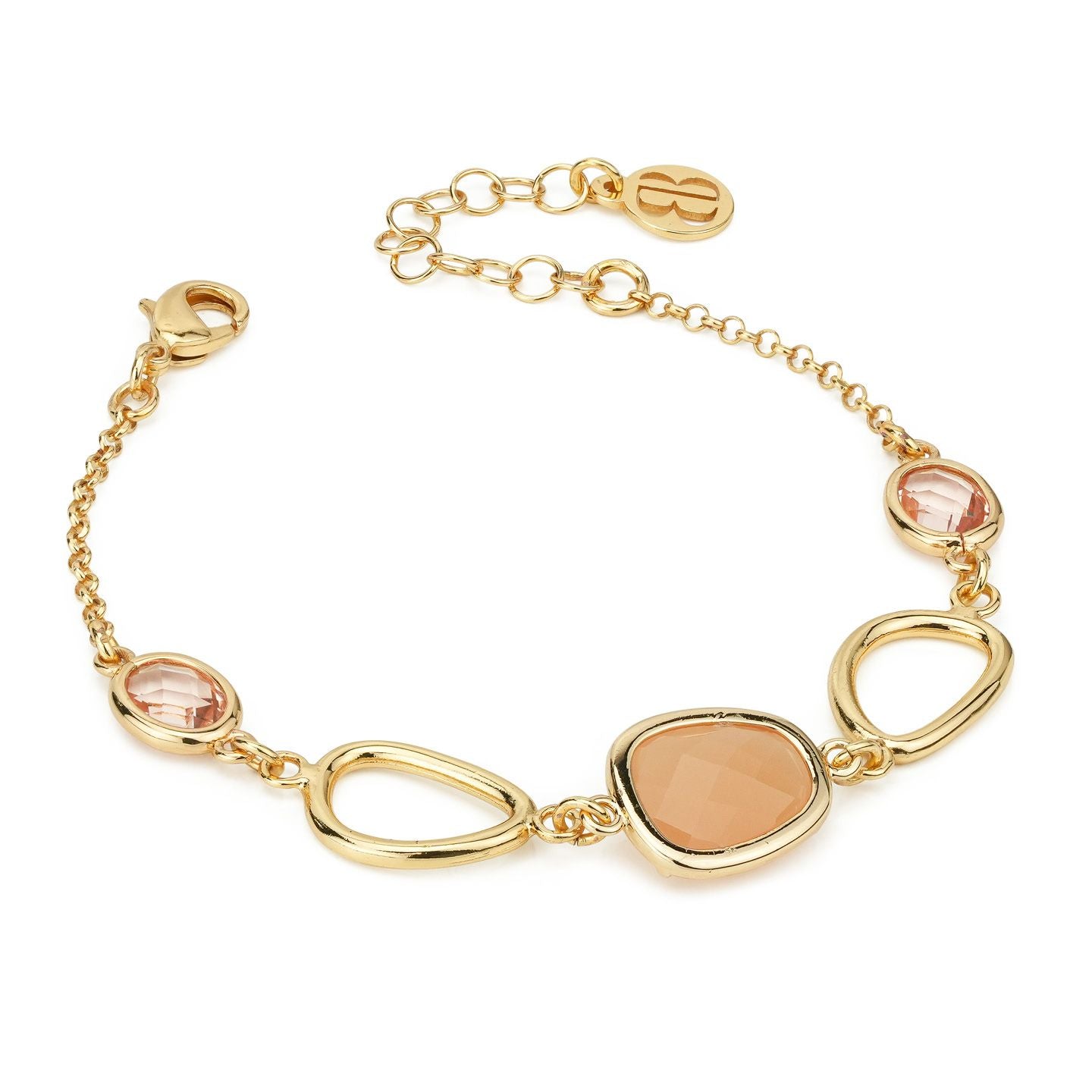 Bracciale Boccadamo placcato oro giallo con cristalli arancio e peach
