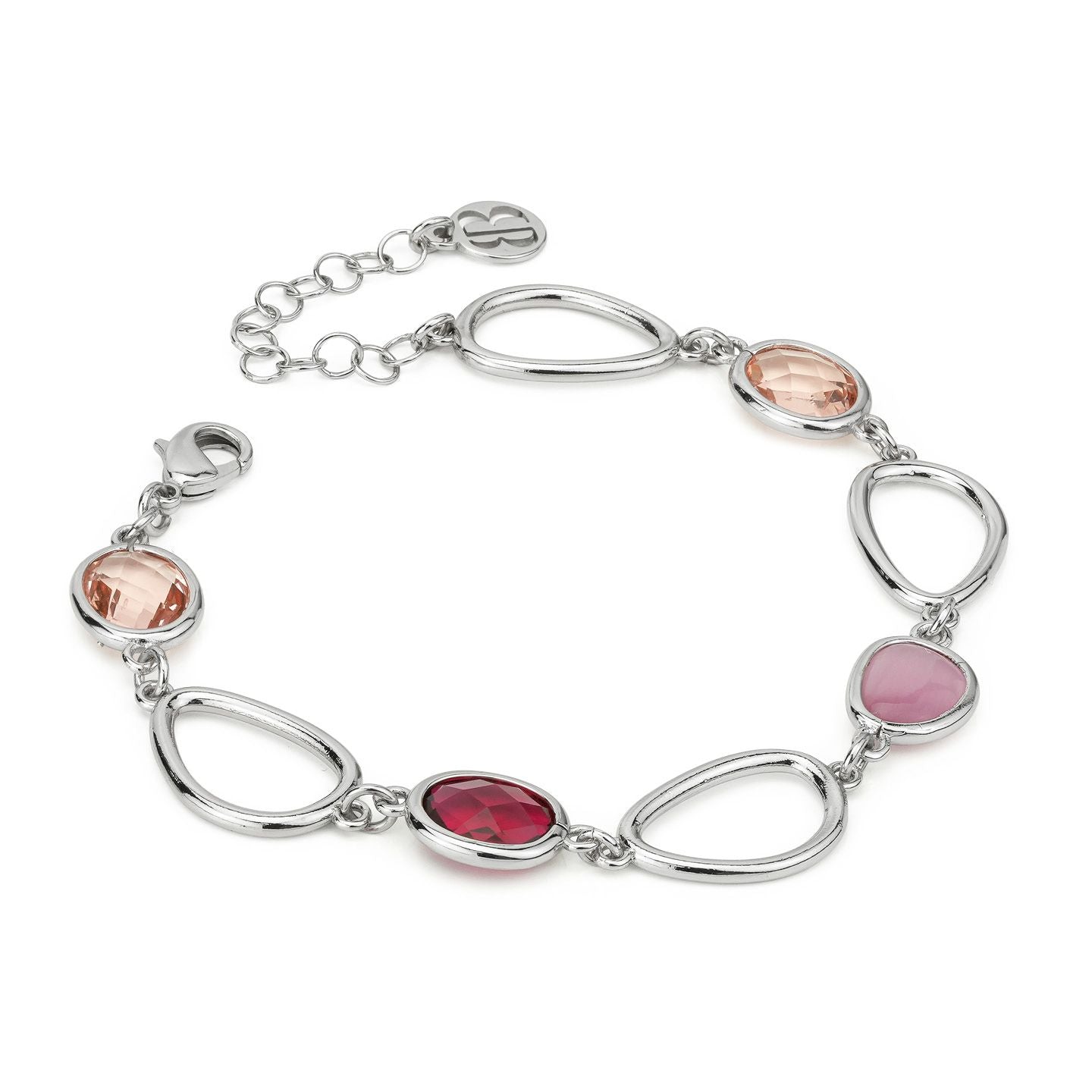 Bracciale Boccadamo con cristalli rubino, rosa e peach