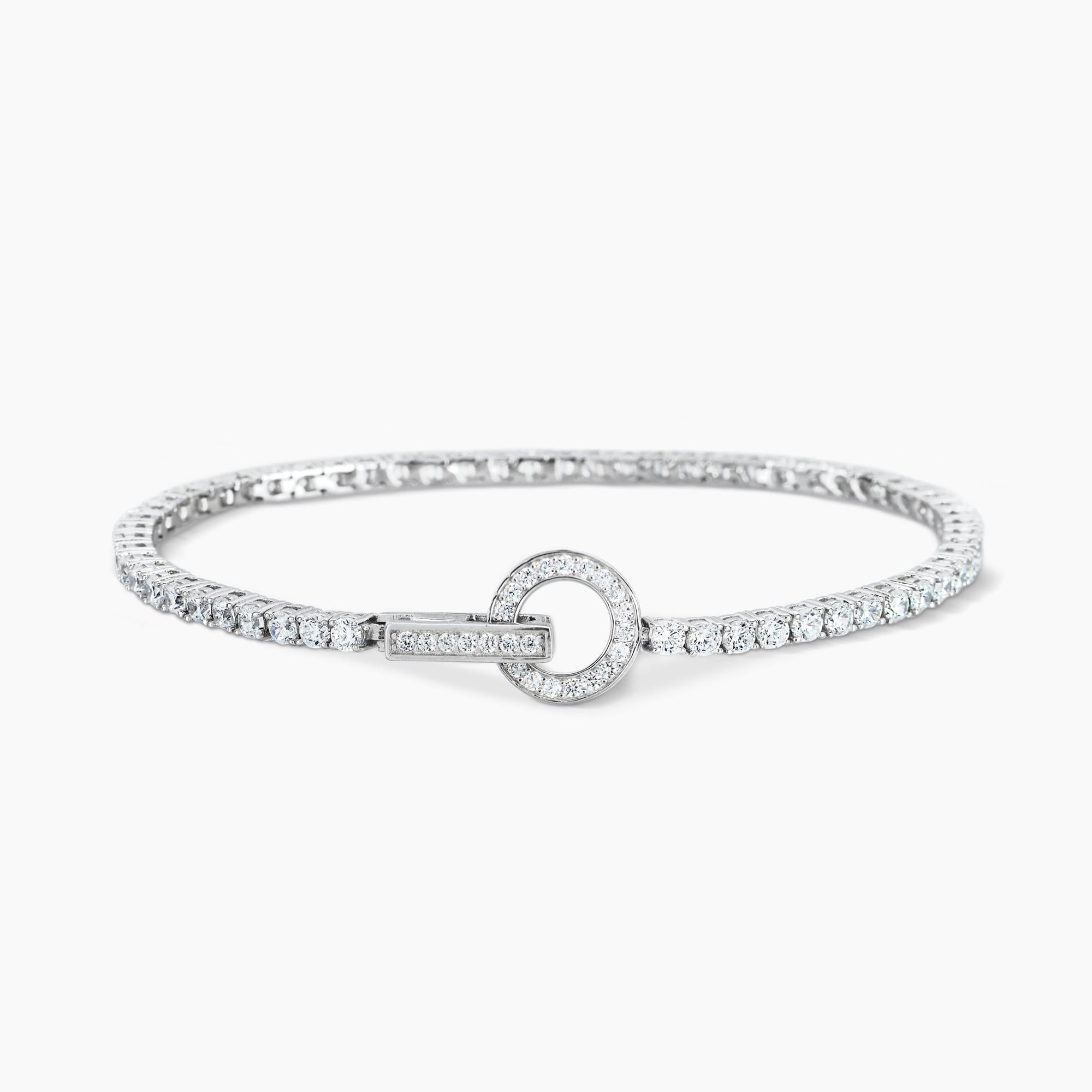 Bracciale Mabina tennis in argento con chiusura a cerchio