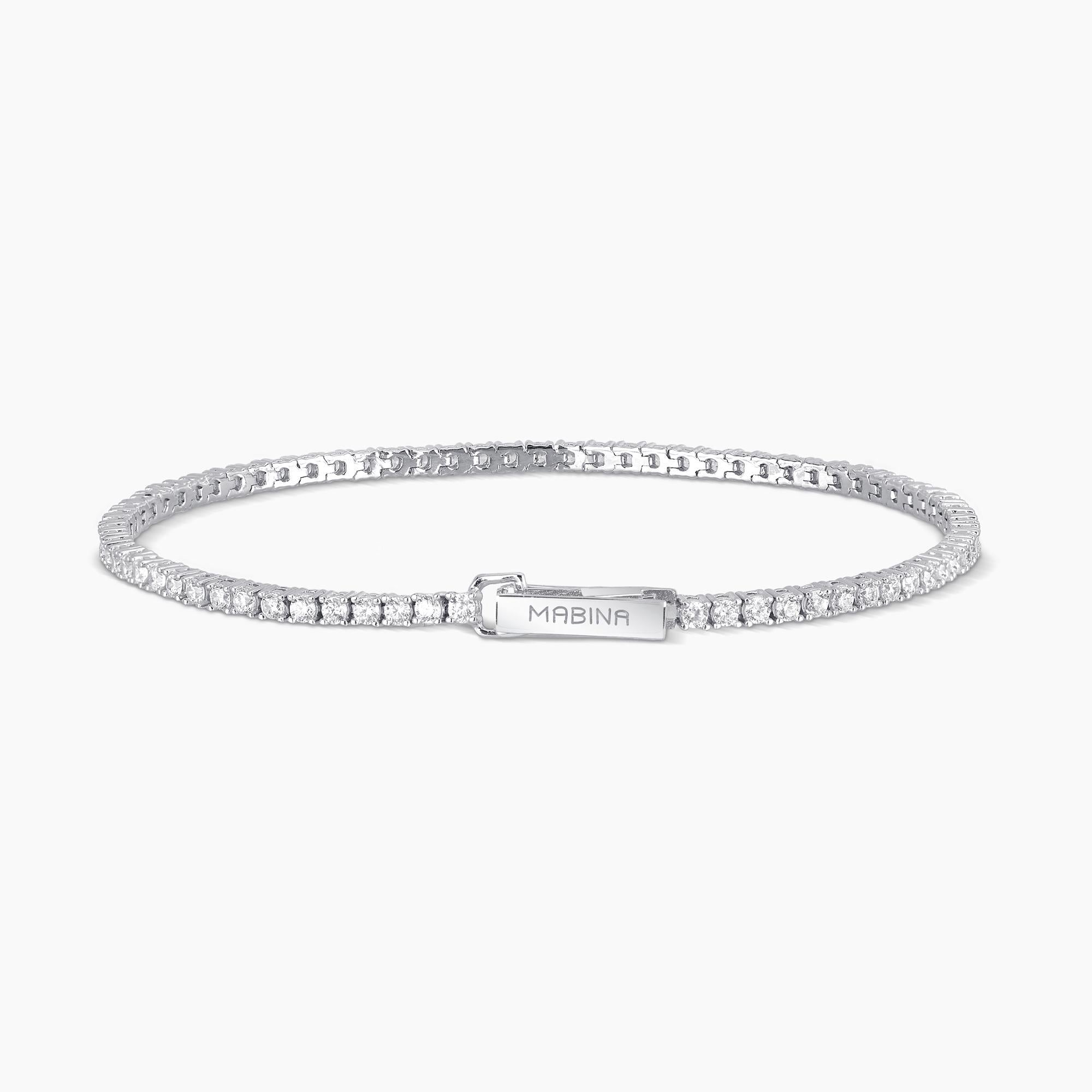 Bracciale Mabina tennis in argento con zirconi misura 17
