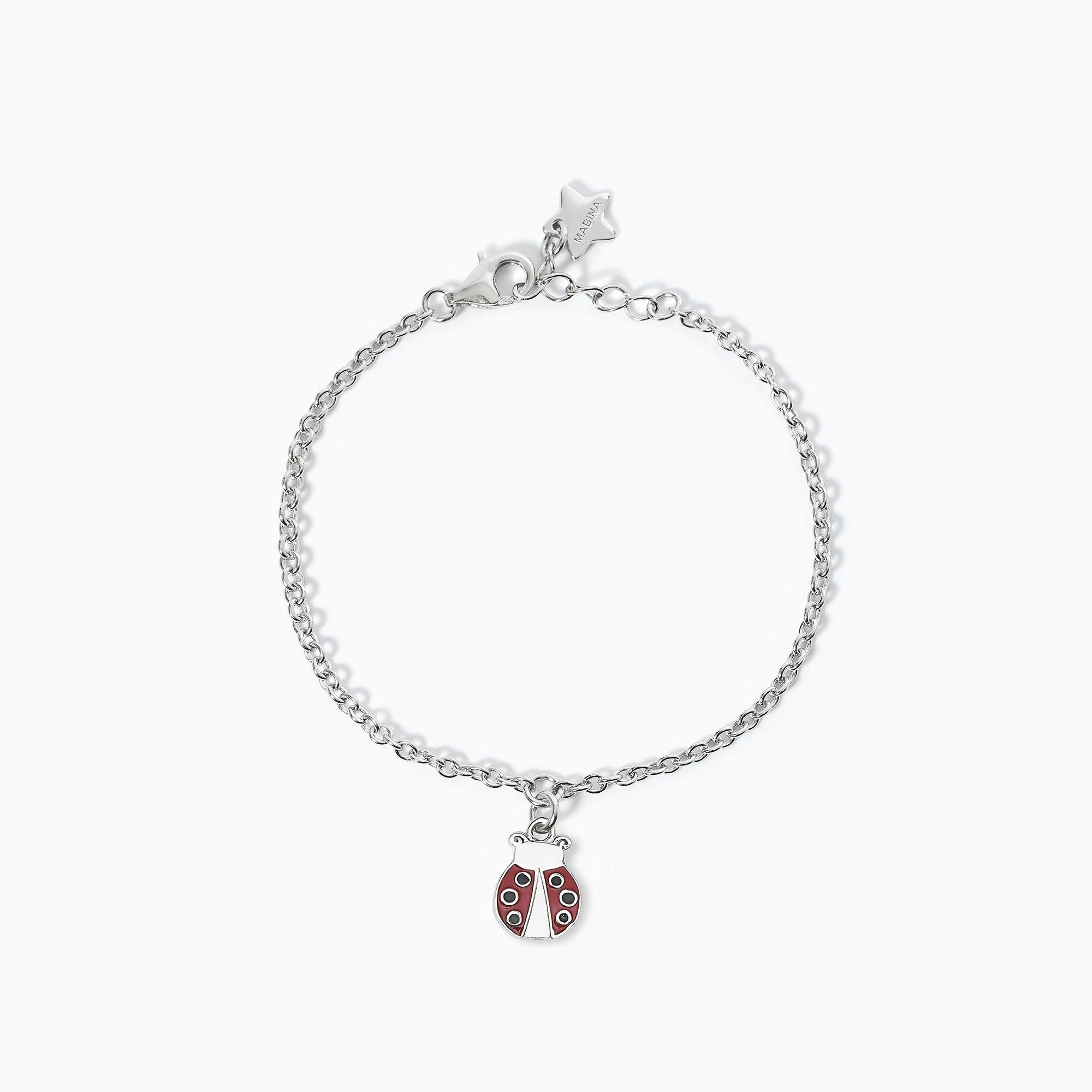 Bracciale Mabina Fortunella in argento con coccinella smaltata