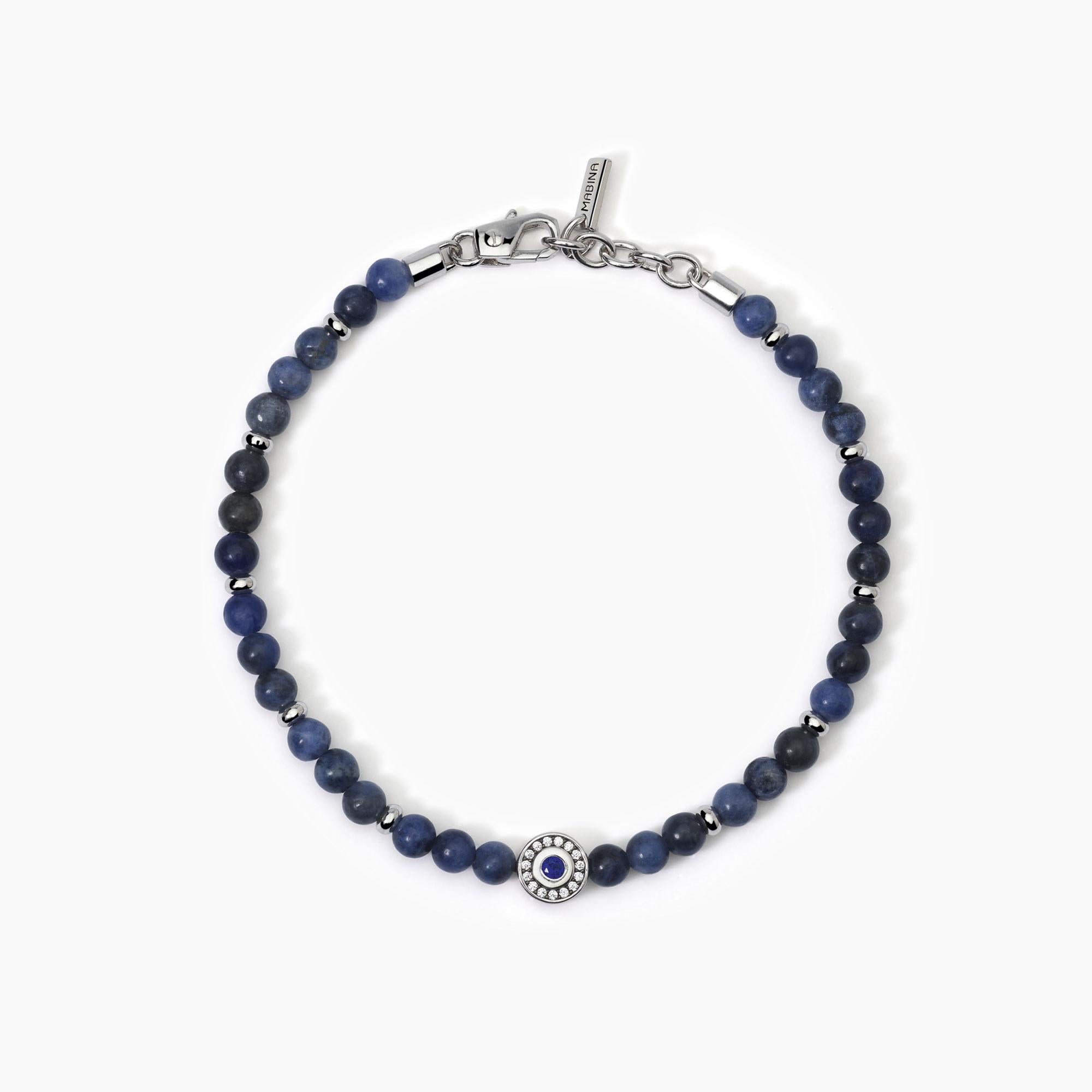 Bracciale Mabina in argento con sodalite e zirconi