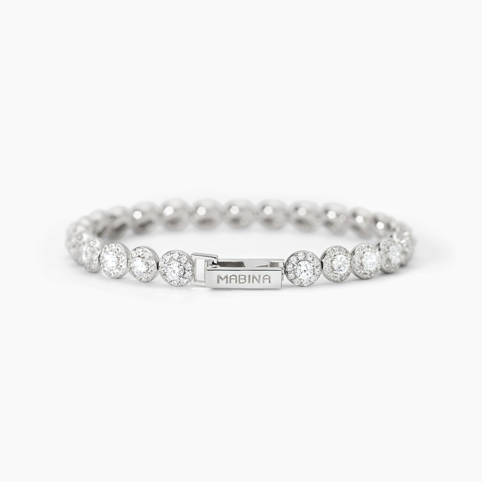 Bracciale Mabina tennis in argento rodiato con zirconi