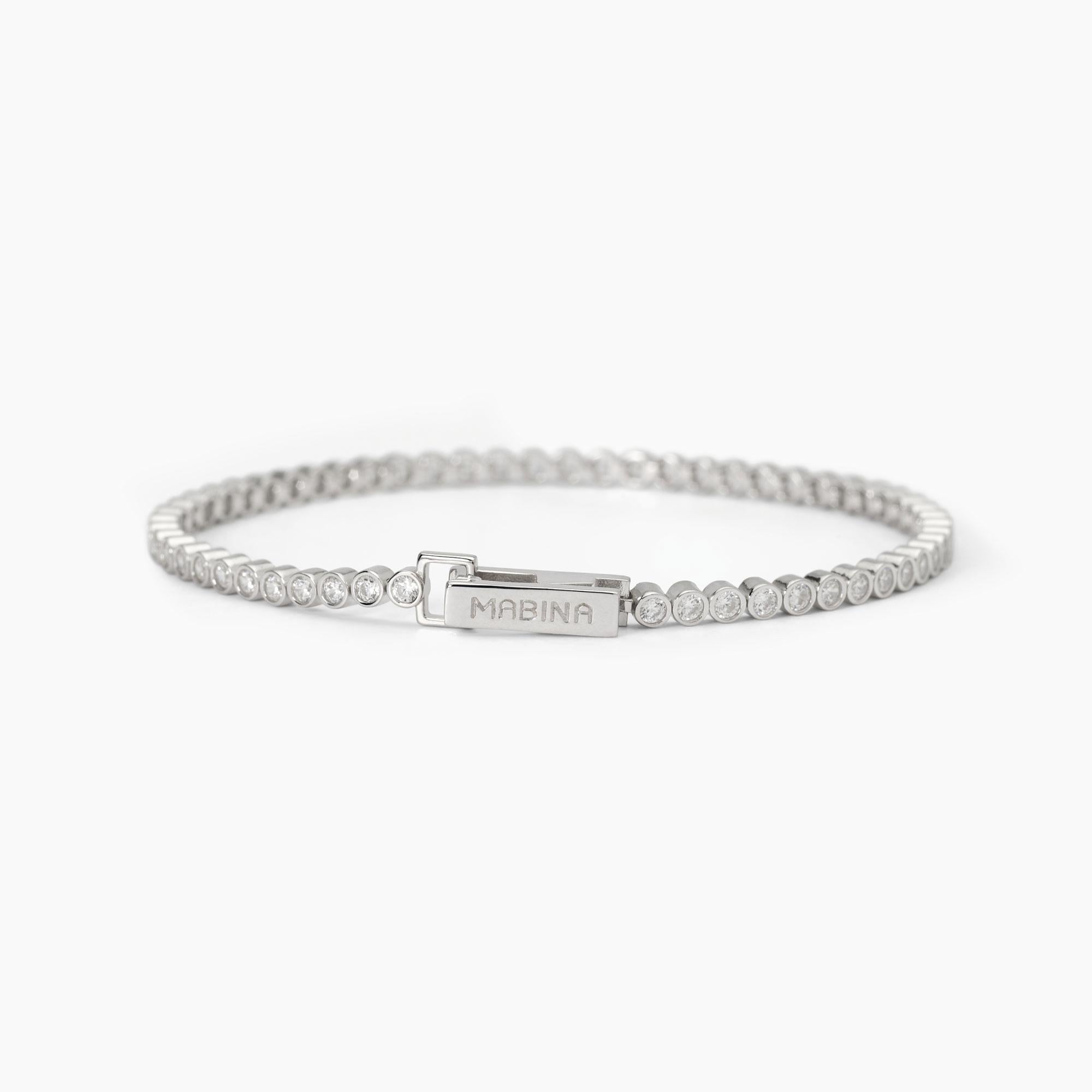 Bracciale Mabina Privilegio tennis in argento con zirconi bianchi