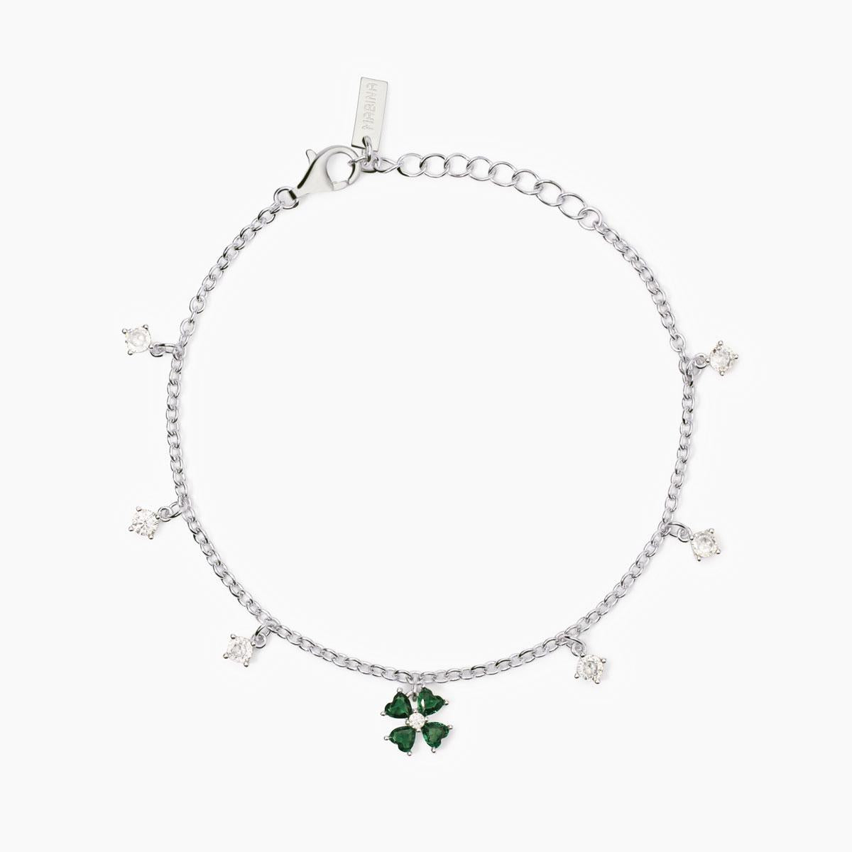 Bracciale Mabina in argento con quadrifoglio