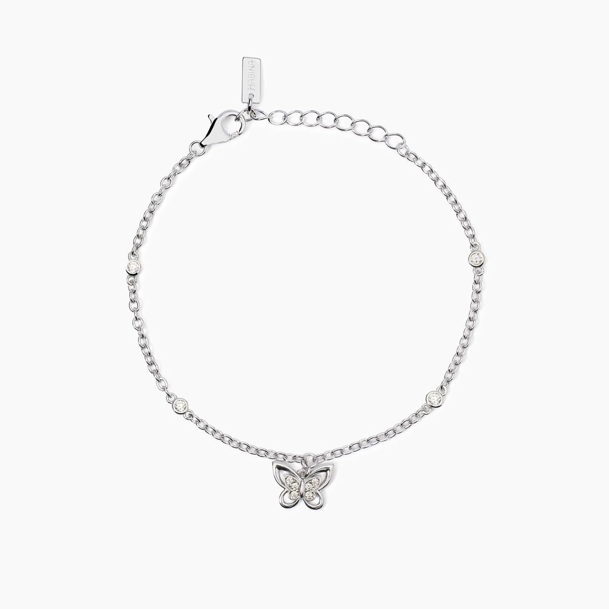 Bracciale Mabina in argento con catena e farfalla