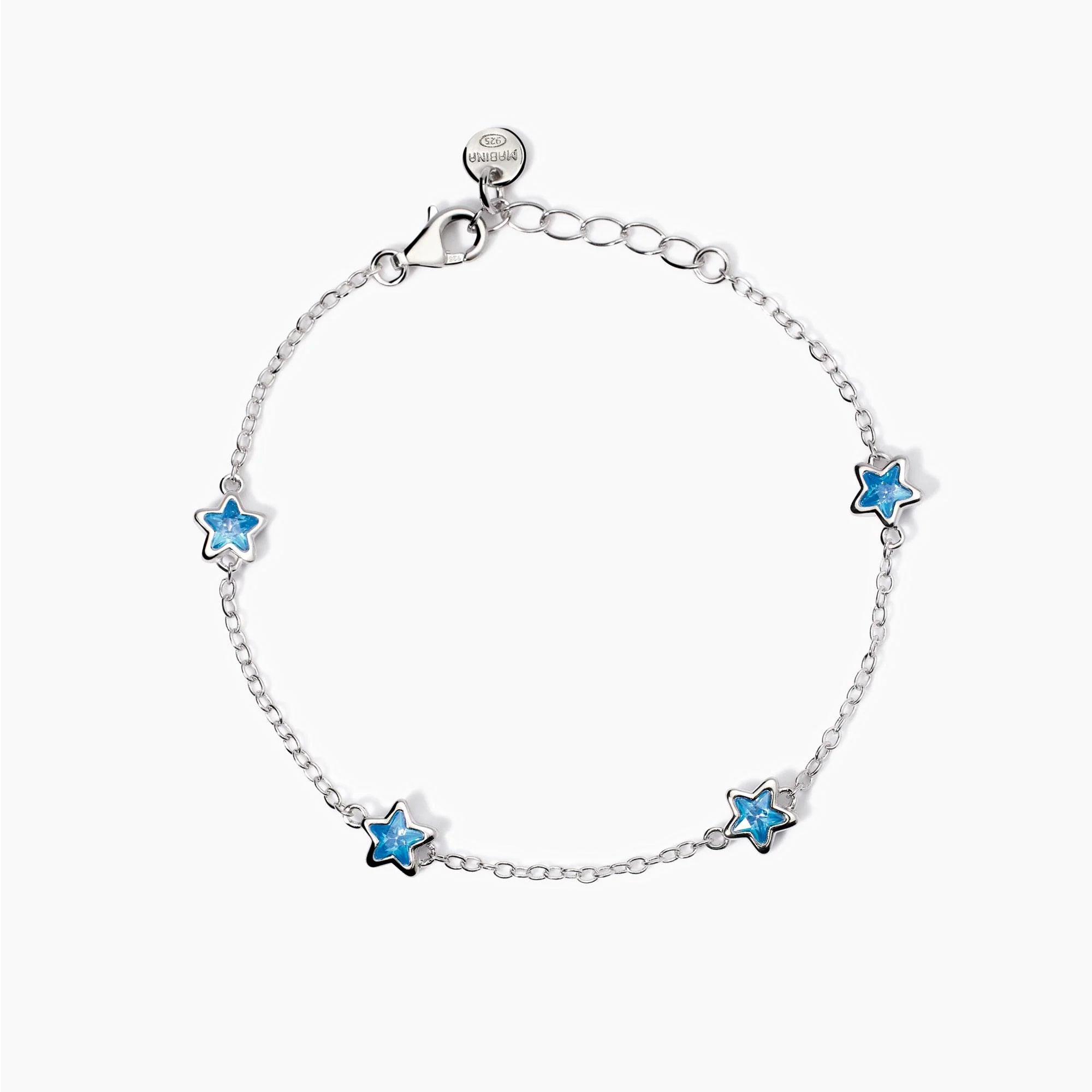 Bracciale Mabina in argento con stelle azzurre