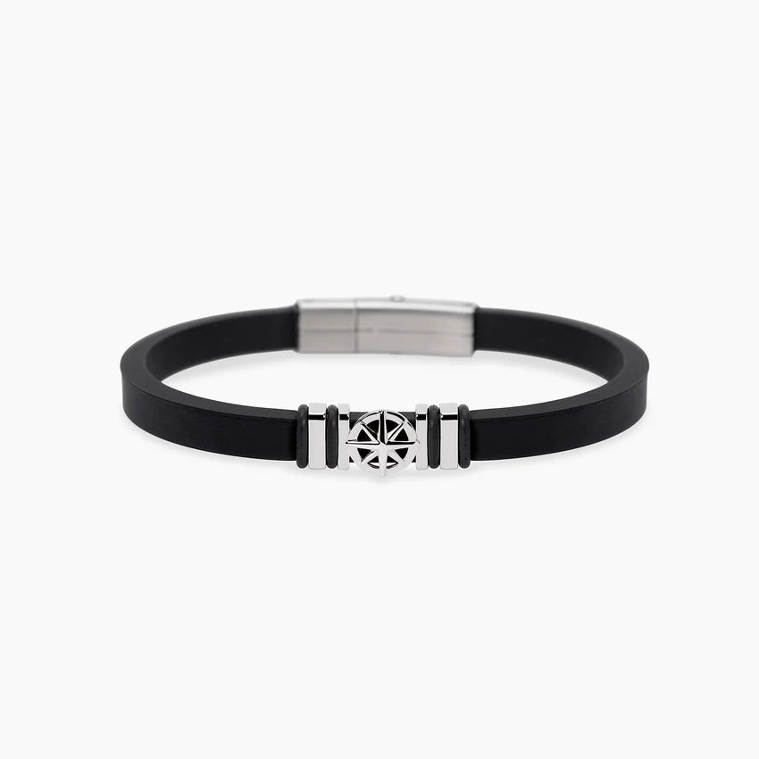 Bracciale Mabina con rosa dei venti in argento