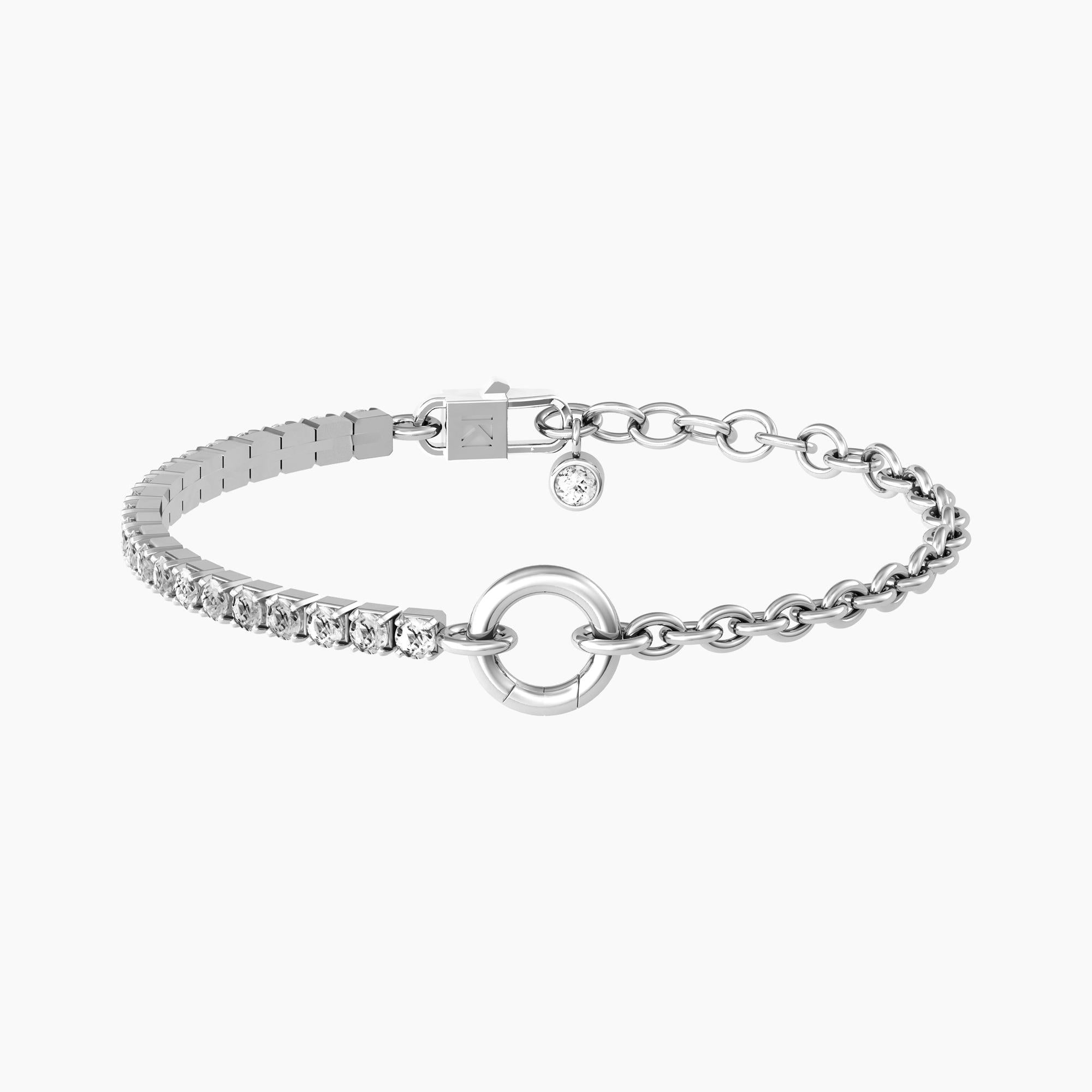 Bracciale Kidult by you in acciaio con zirconi componibile
