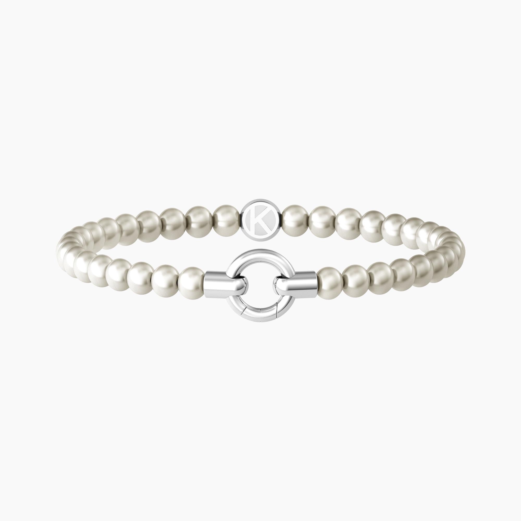 Bracciale Kidult by you in acciaio componibile con perle conchiglia