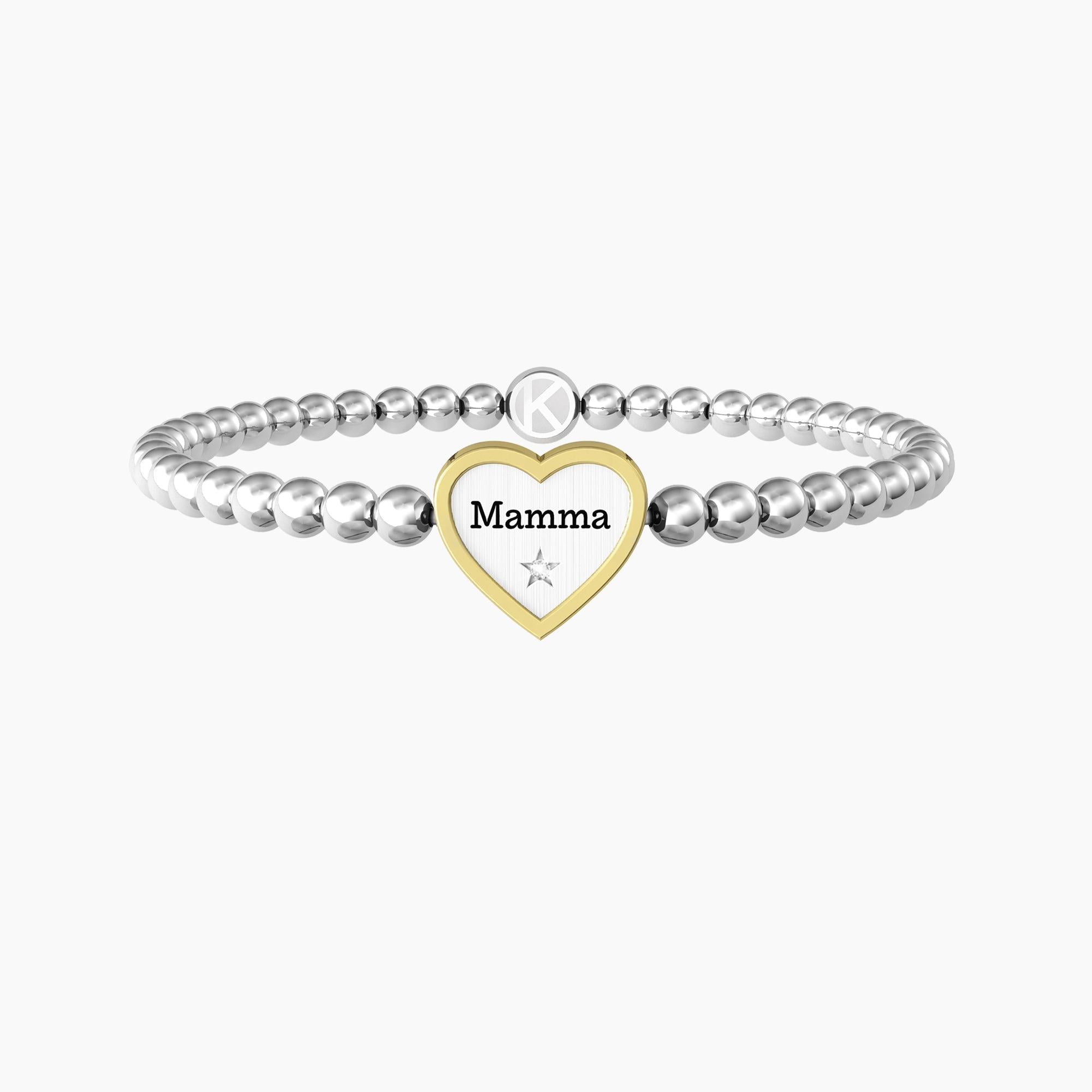 Bracciale Kidult Family elastico mamma con ciondolo cuore