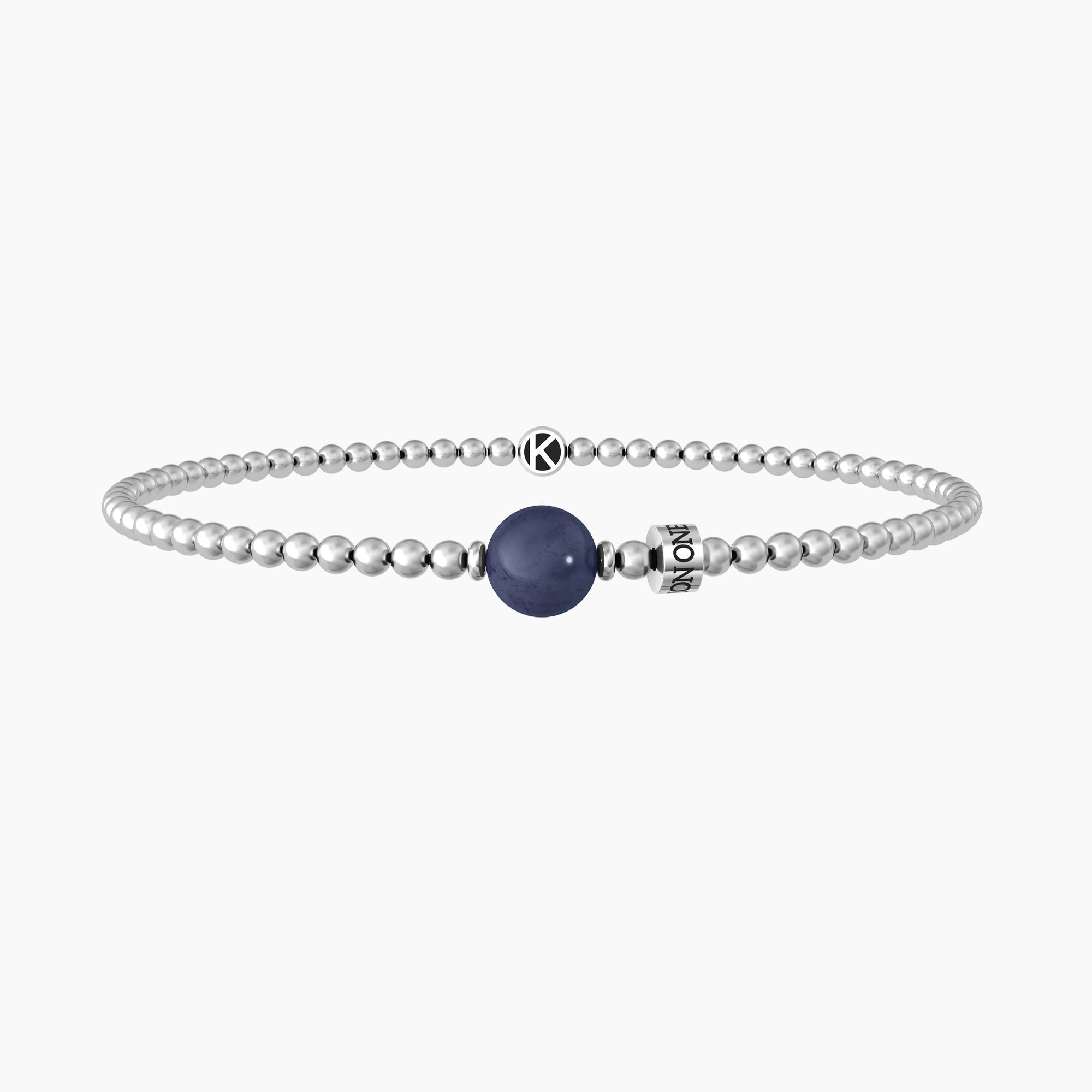 Bracciale Kidult Love elastico con sodalite blu