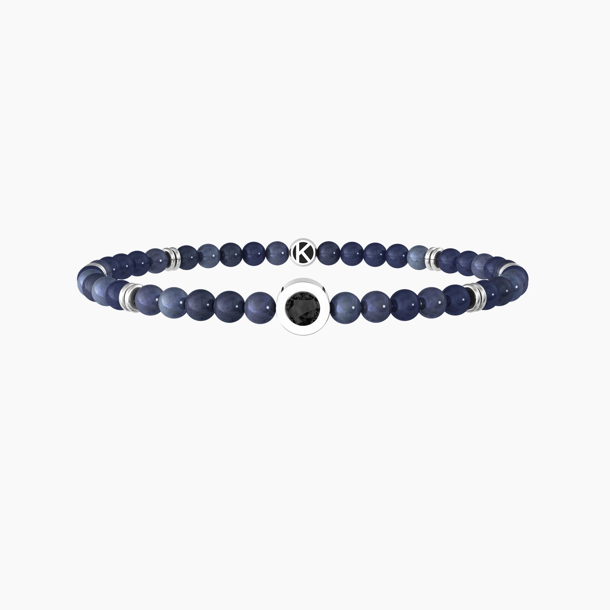Bracciale Kidult Energy Stone con dumortierite blu e cristalli