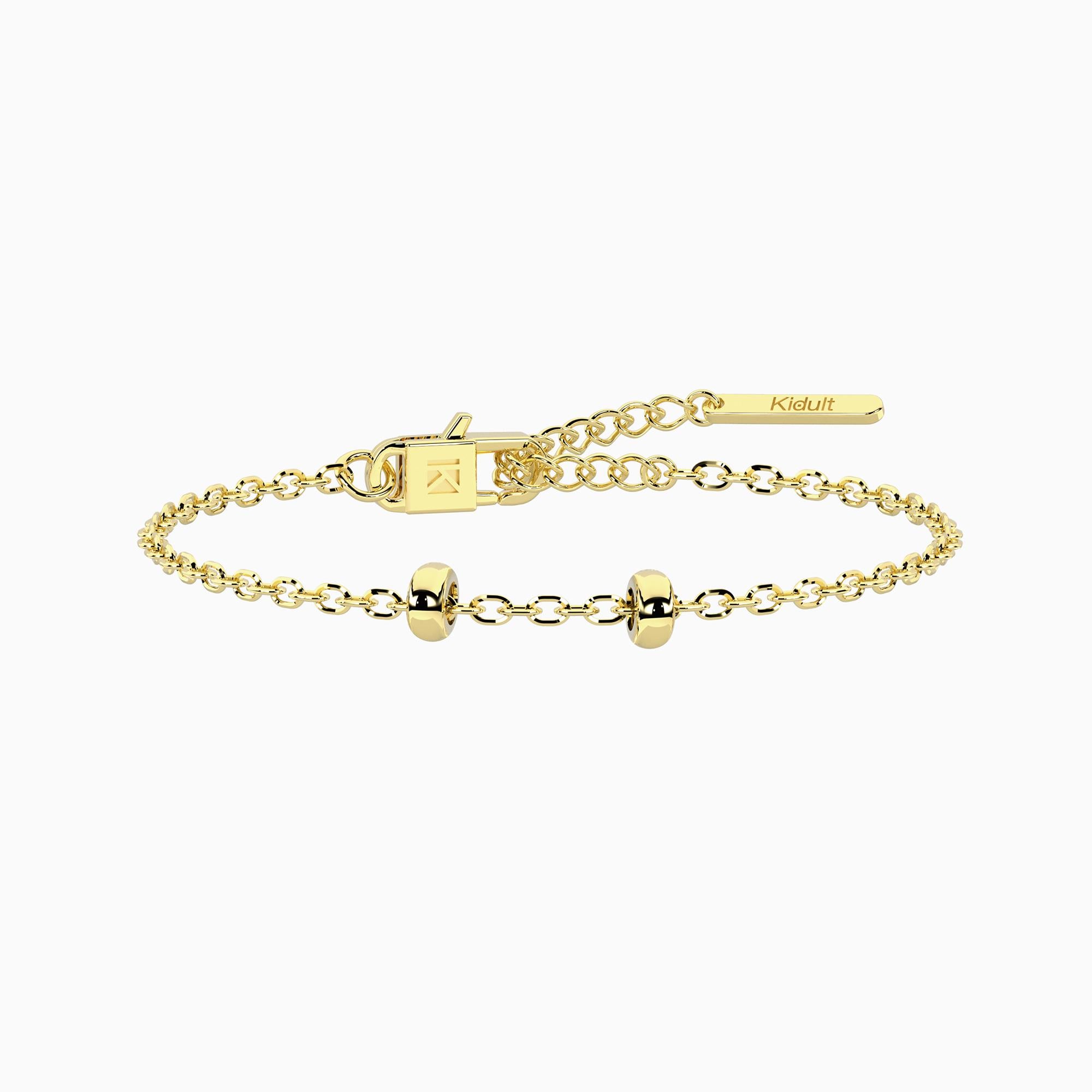 Bracciale Kidult By you regolabile dorato con catena forzatina
