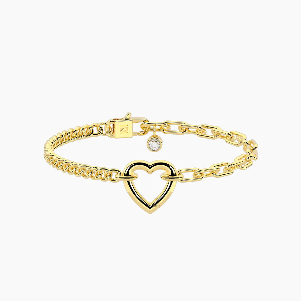 Bracciale Kidult by you componibile con catena groumette e a maglie allungate in acciaio dorato