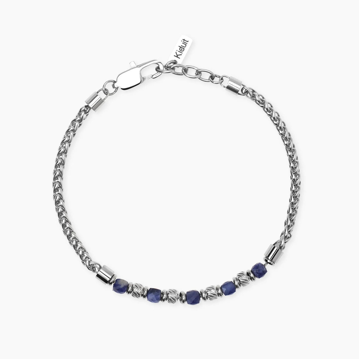 Bracciale Kidult Style in acciao e sodalite blu