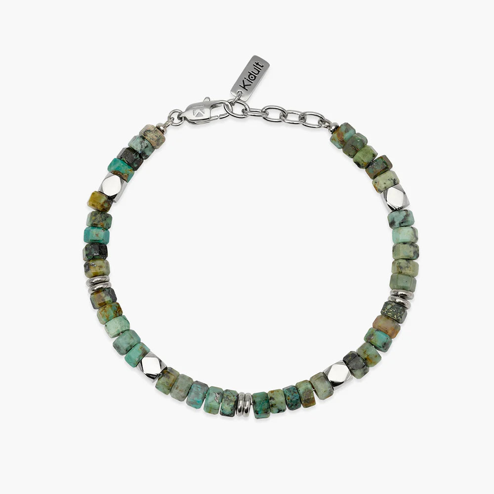 Bracciale Kidult Style in acciaio e turchese africano