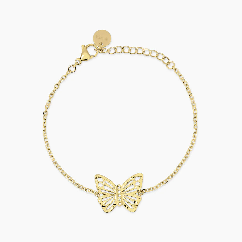 Bracciale Kidult Style dorato con farfalla