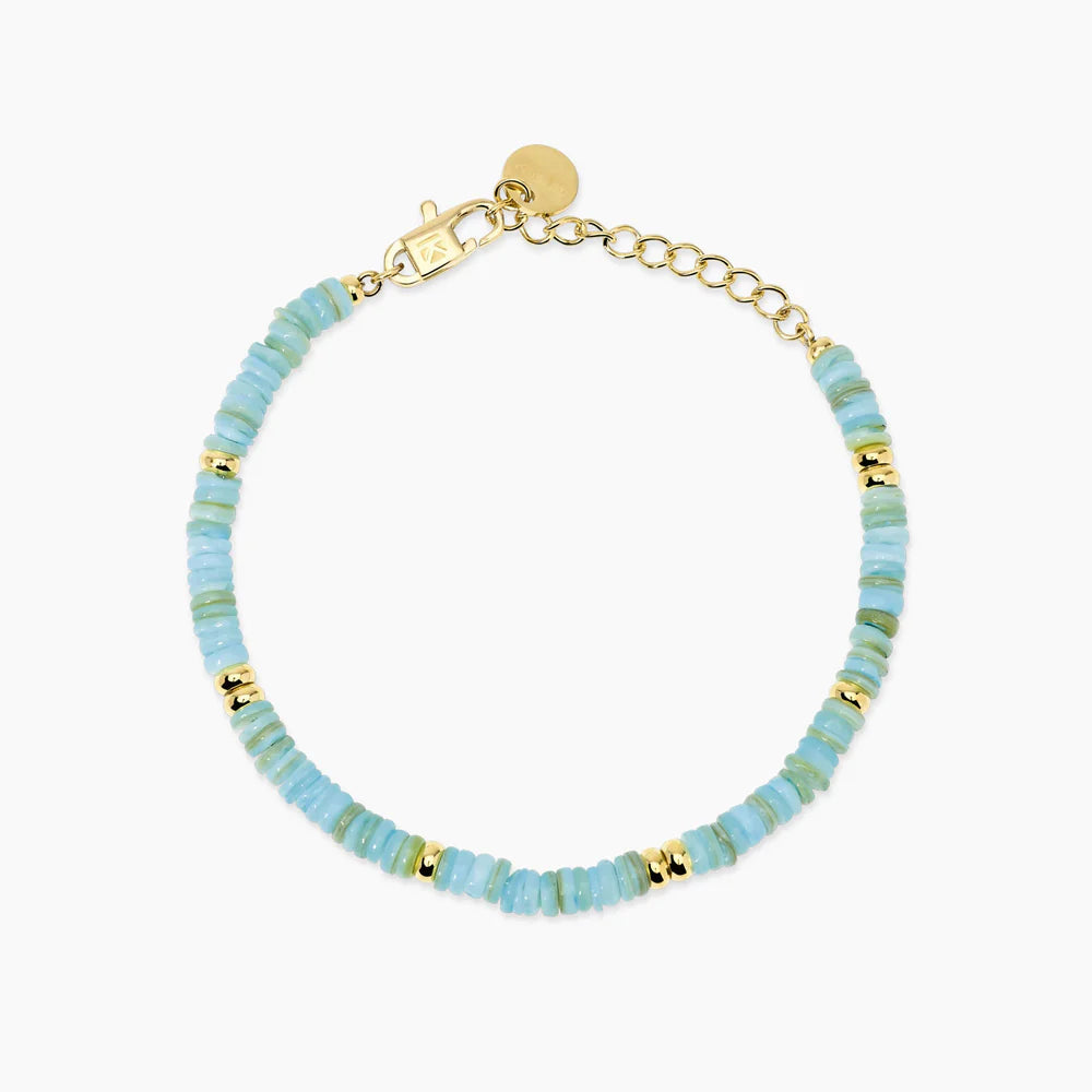 Bracciale Kidult By you regolabile con conchiglie azzurre