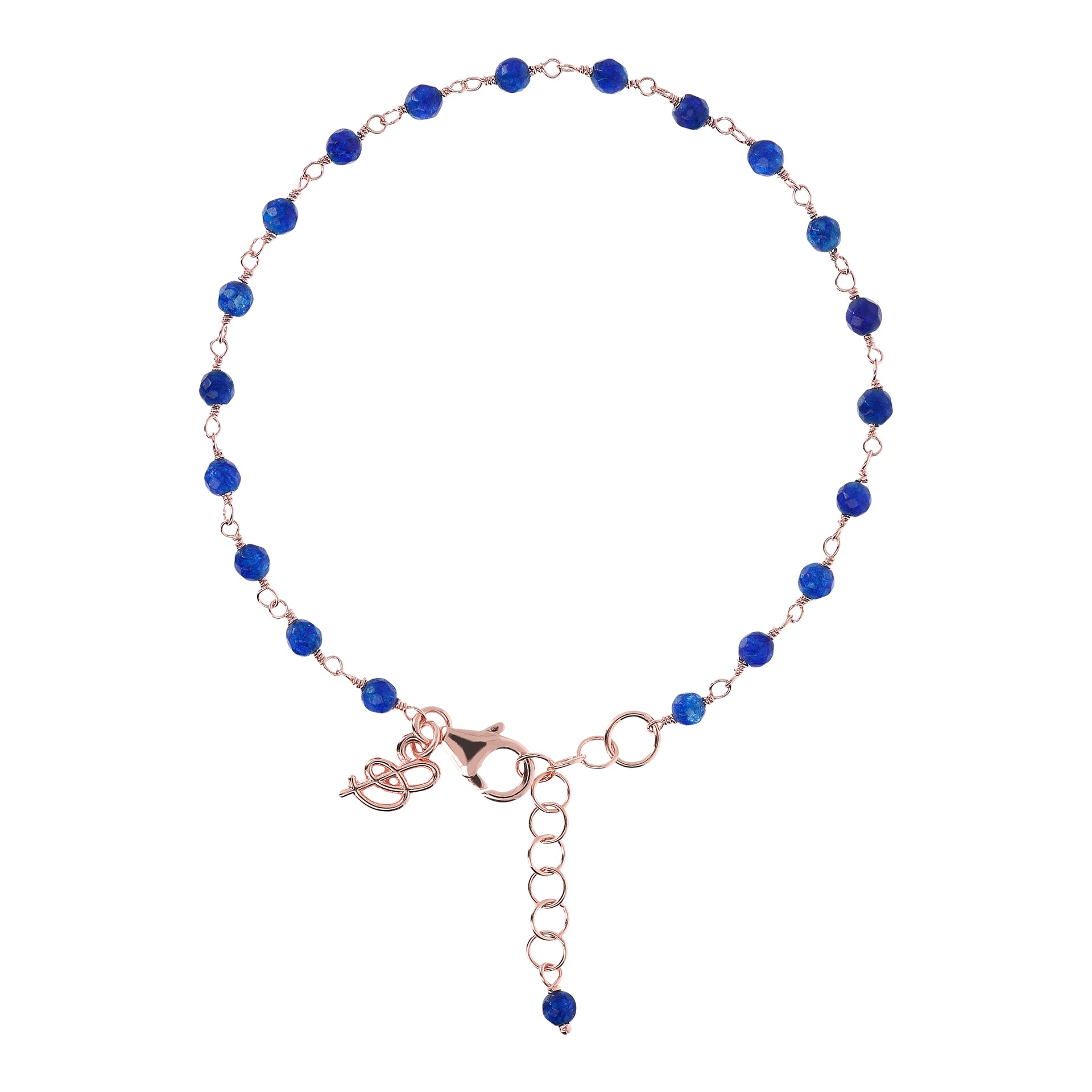 Bracciale Bronzallure golden rosé con pietre naturali blu