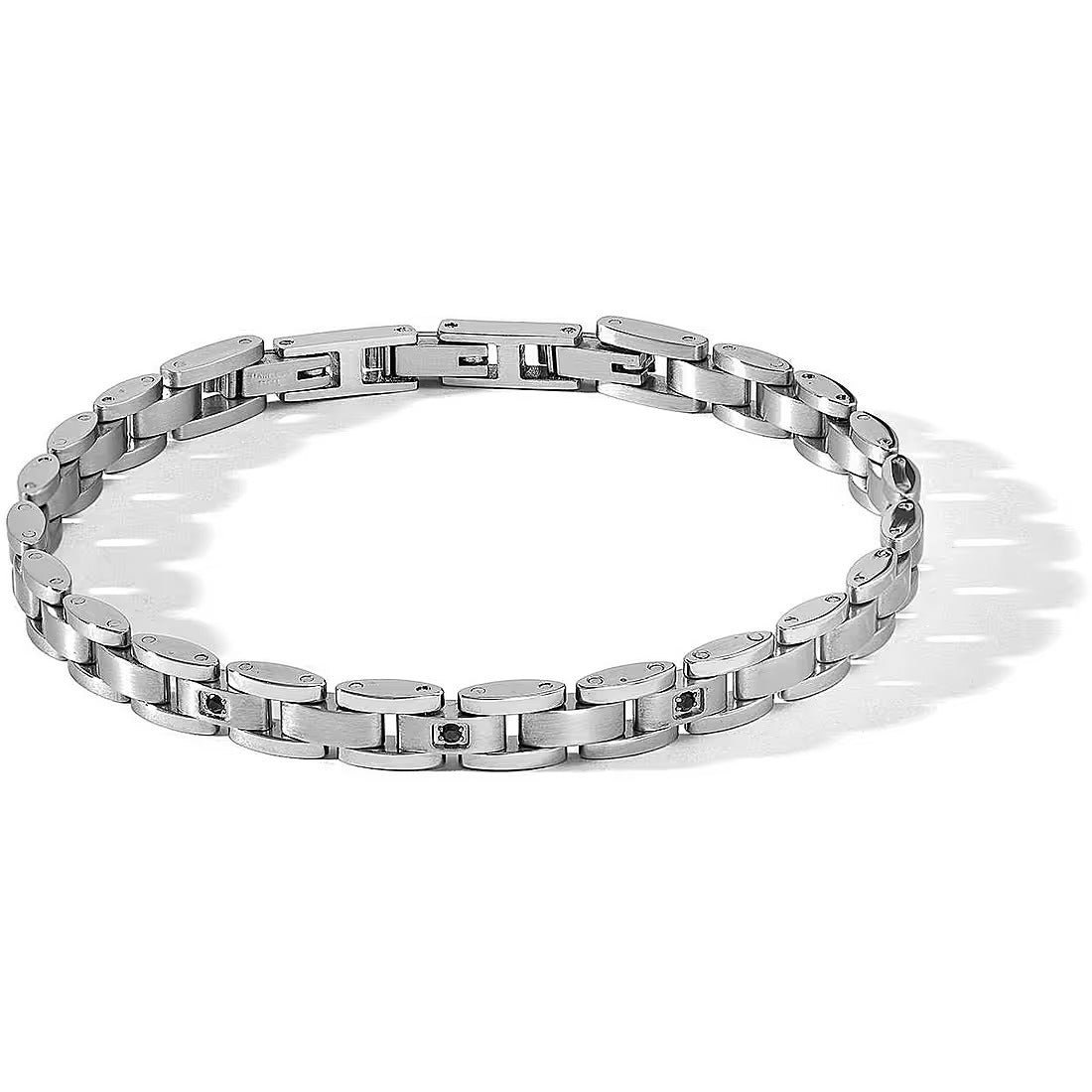 Bracciale Comete in acciao con zirconi neri