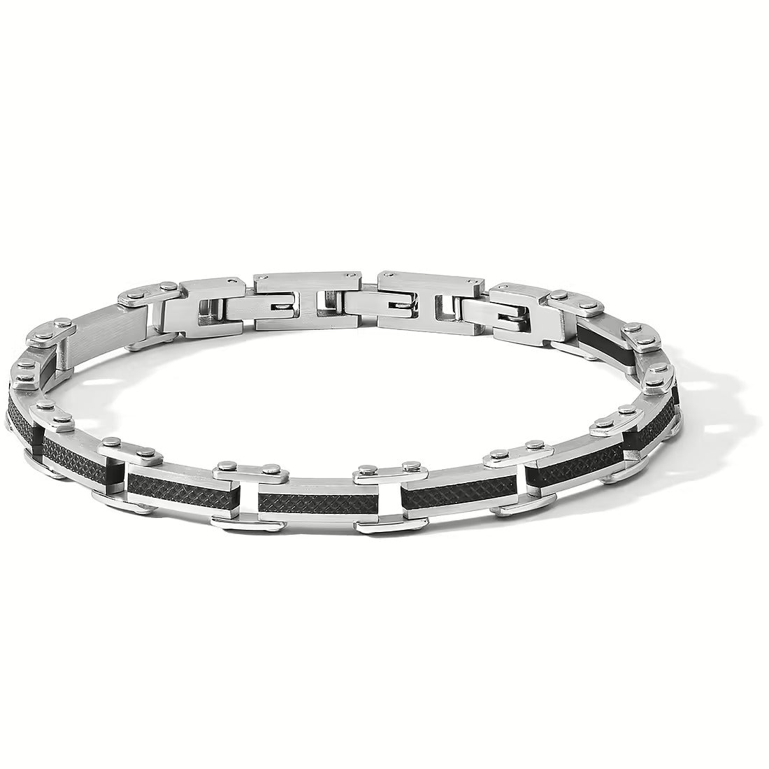 Bracciale Comete in acciao con pvd nero e zircone