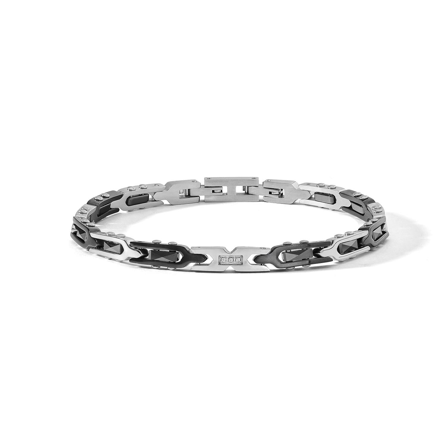 Bracciale Comete con ceramica nera e diamanti