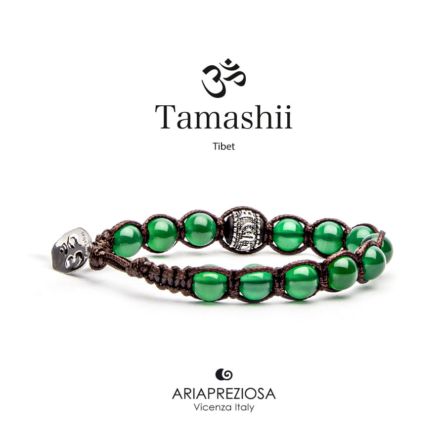 Bracciale Tamashii Ruota della Preghiera Agata verde