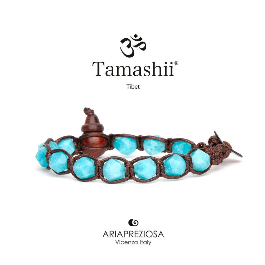 Bracciale Tamashii Diamond cut giada verde acqua