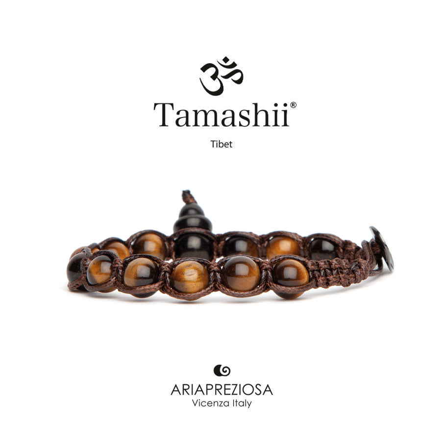 Bracciale Tamashii Shungite con Occhio di Tigre marrone