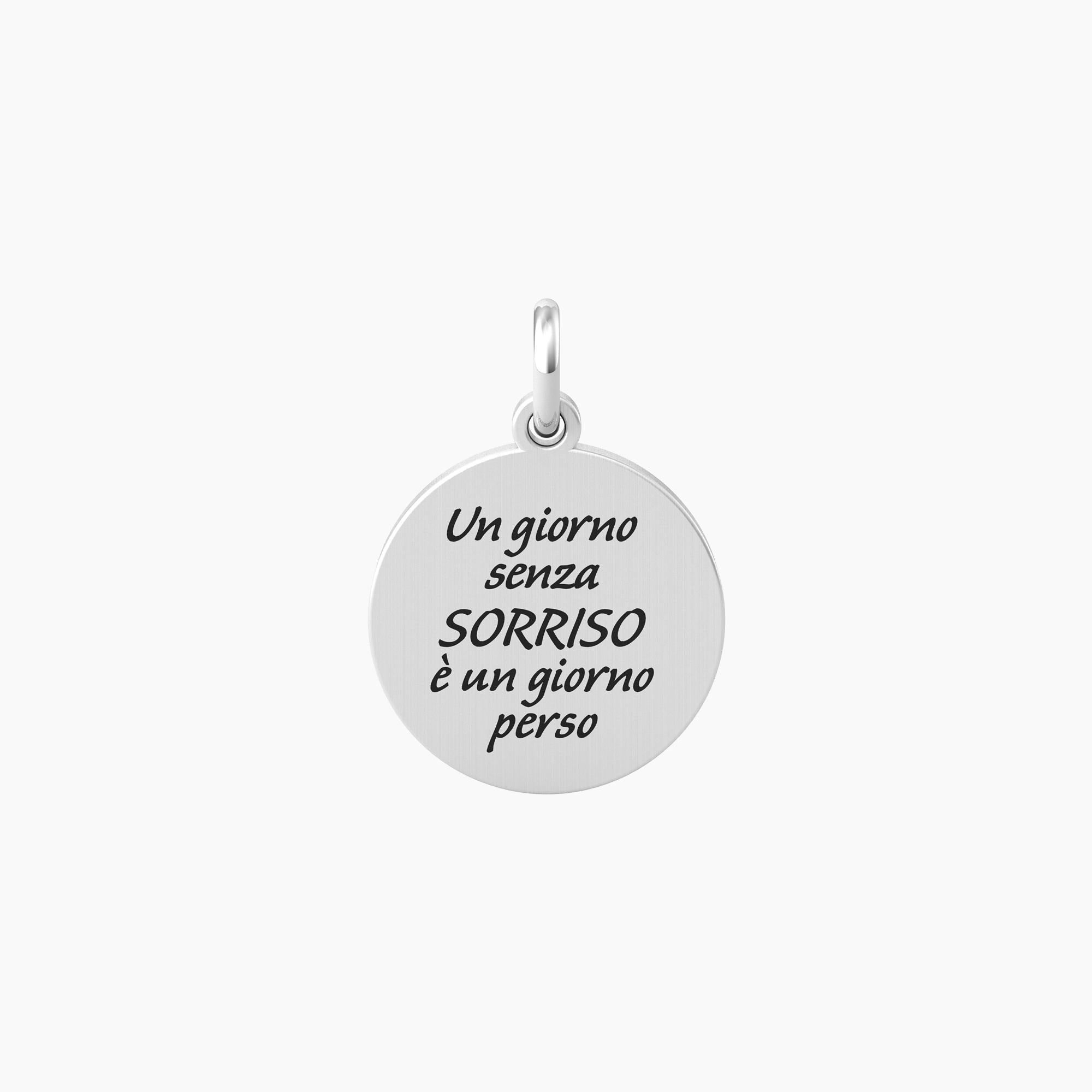 Ciondolo Kidult By you con frase sorriso e cristallo