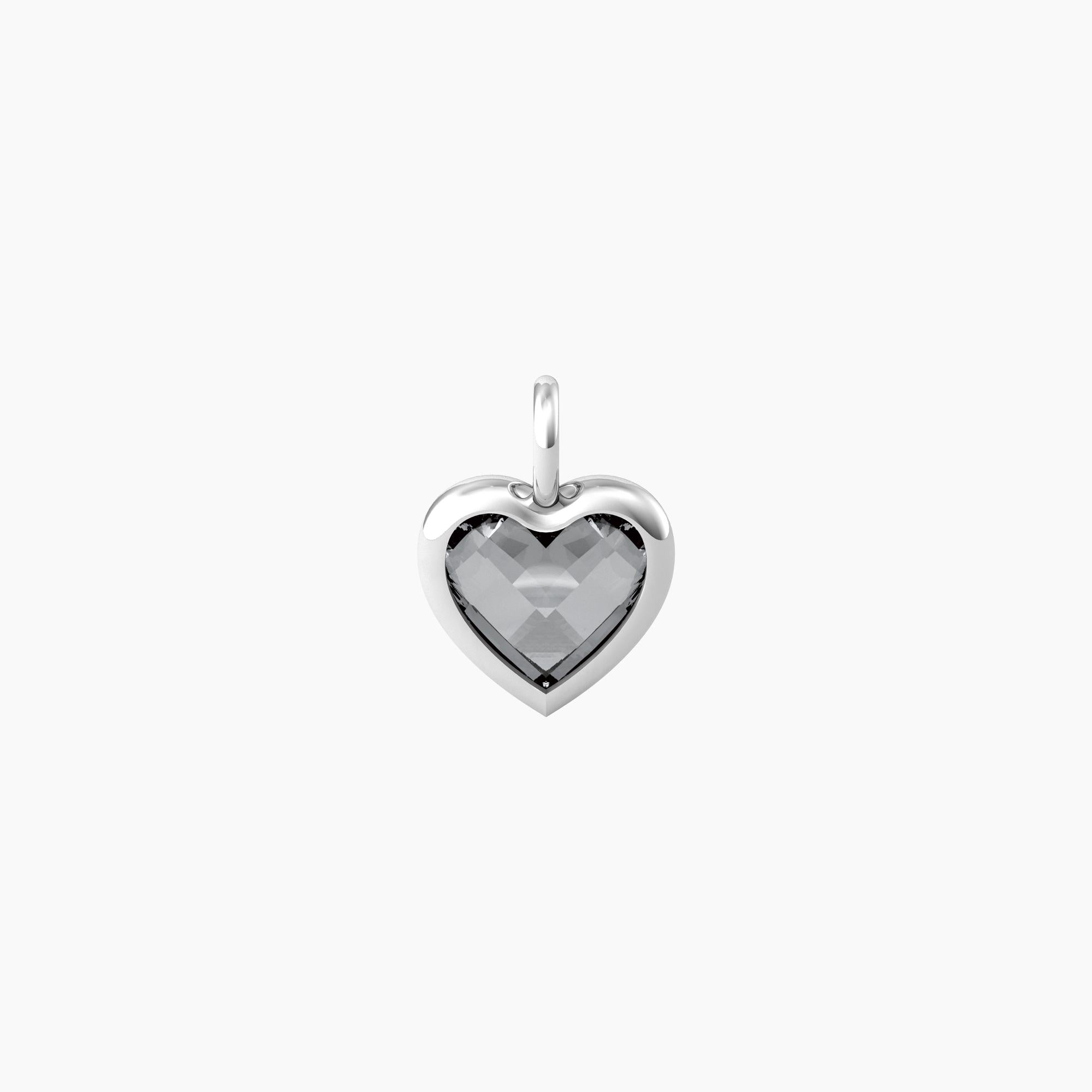 Ciondolo Kidult By you cuore in glass grigio