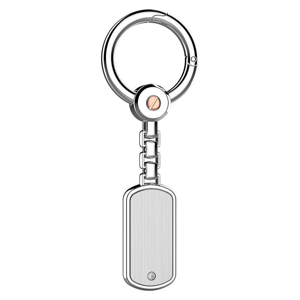 Portachiavi Zancan in argento e oro rosa con targa