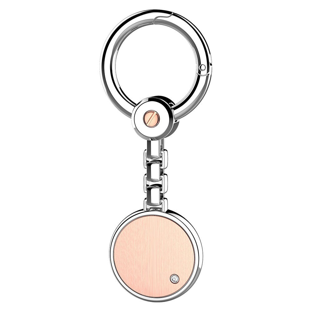 Portachiavi Zancan in argento e oro rosa con targa rotonda