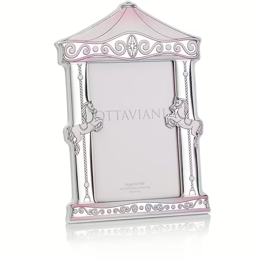 Cornice Ottaviani 10x15 con giostra rosa