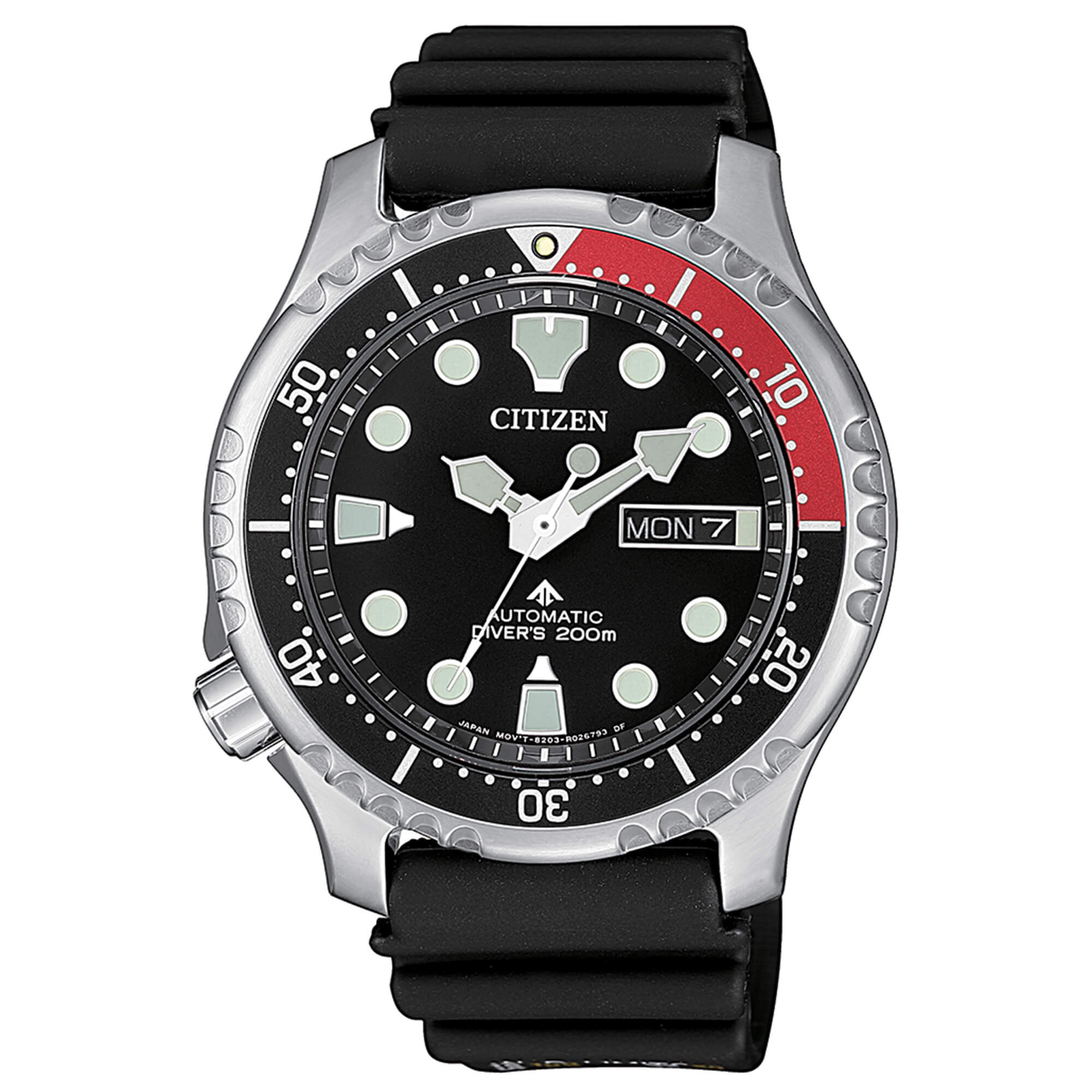 Orologio Citizen Diver's Automatic nero in gomma