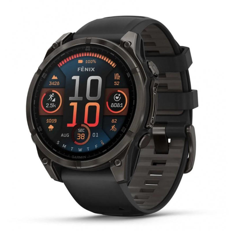 Orologio Garmin Fenix 8 47 mm, AMOLED, Sapphire, Titanio, Carbon Gray DLC & Black