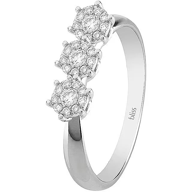 Anello Bliss Caresse in oro bianco con diamanti