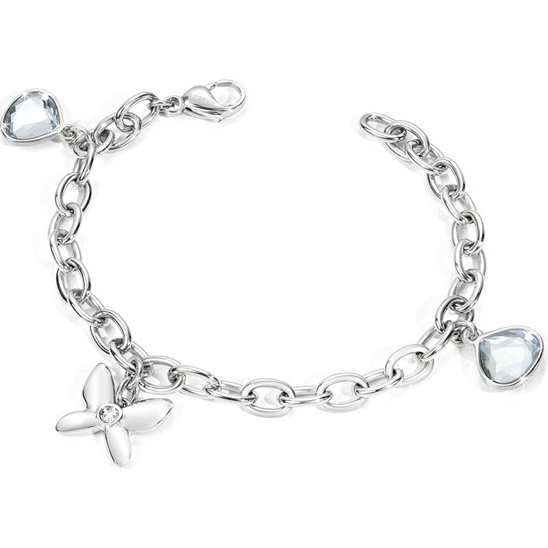 Bracciale Morellato in acciaio con farfalla pendente e diamante
