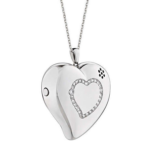 Collana Morellato in acciaio con ciondolo a cuore e zirconi