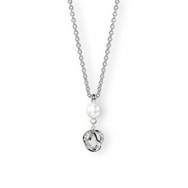 Collana Morellato in acciaio con perla e zirconi