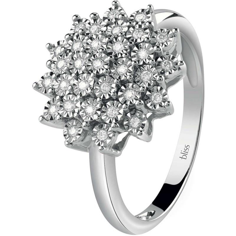 Anello Bliss Elisir in oro bianco con diamanti