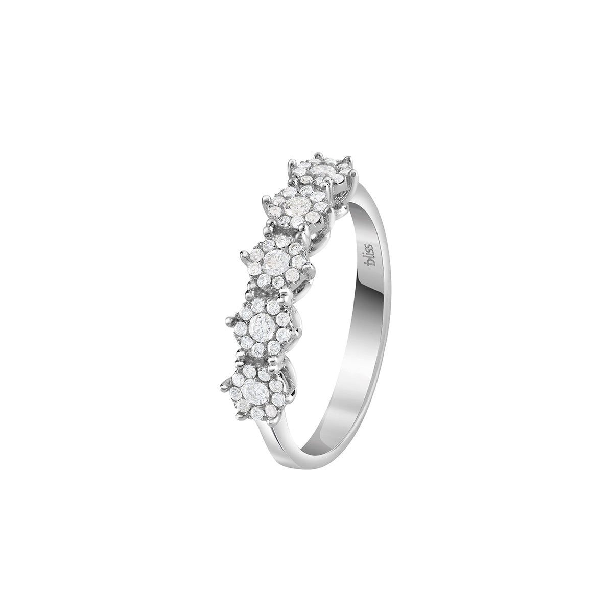 Anello Bliss Caresse in oro bianco con diamanti
