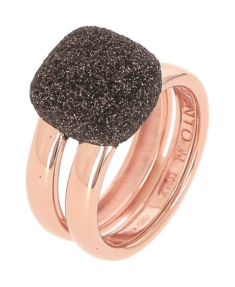 Anello Pesavento Polvere di sogni in argento laminato rosa con polvere di carbonio