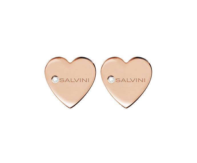 Orecchini Salvini I Segni 9 kt cuore in oro rosa con diamanti
